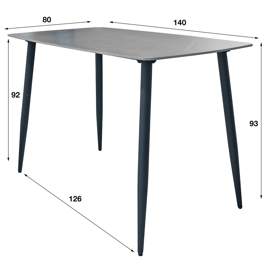Kaiser 140 cm Keramiek Bartafel Naturel Grijs Kaiser 140 cm Keramiek Bartafel Naturel Grijs