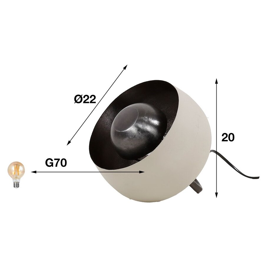 Basket Natural Grijs Ø22 cm Tafellamp Basket Natural Grijs Ø22 cm Tafellamp