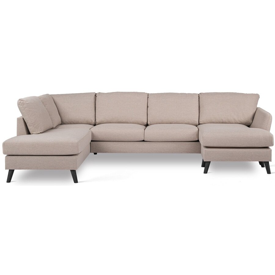 Inari Beige/Zwart 3-Zits U-bank Links Inari Beige/Zwart 3-Zits U-bank Links