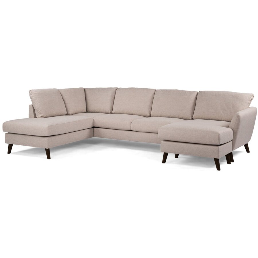 Inari Beige/Zwart 3-Zits U-bank Links Inari Beige/Zwart 3-Zits U-bank Links