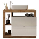 Benvenuto Design Hamburg 92 cm Eiken Staand Wastafel en Onderkast Benvenuto Design Hamburg 92 cm Eiken Staand Wastafel en Onderkast