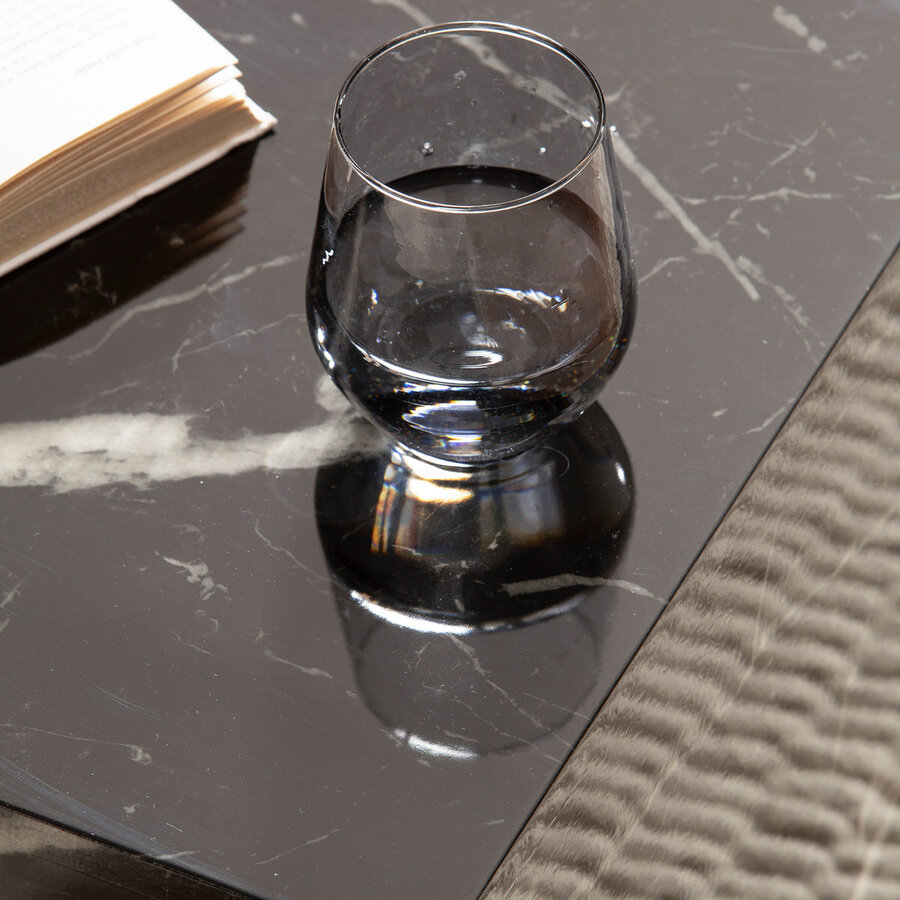 Monobloc HG Zwart Salontafel Marmerlook