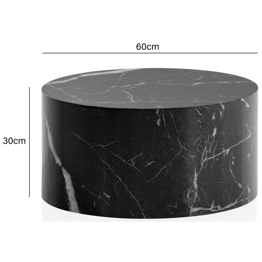Monobloc HG Zwart Salontafel Marmerlook Rond Monobloc HG Zwart Salontafel Marmerlook Rond