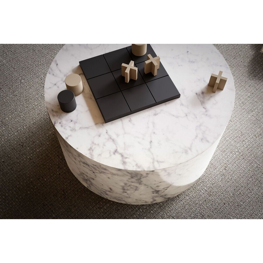 Monobloc HG Wit Salontafel Marmerlook Rond