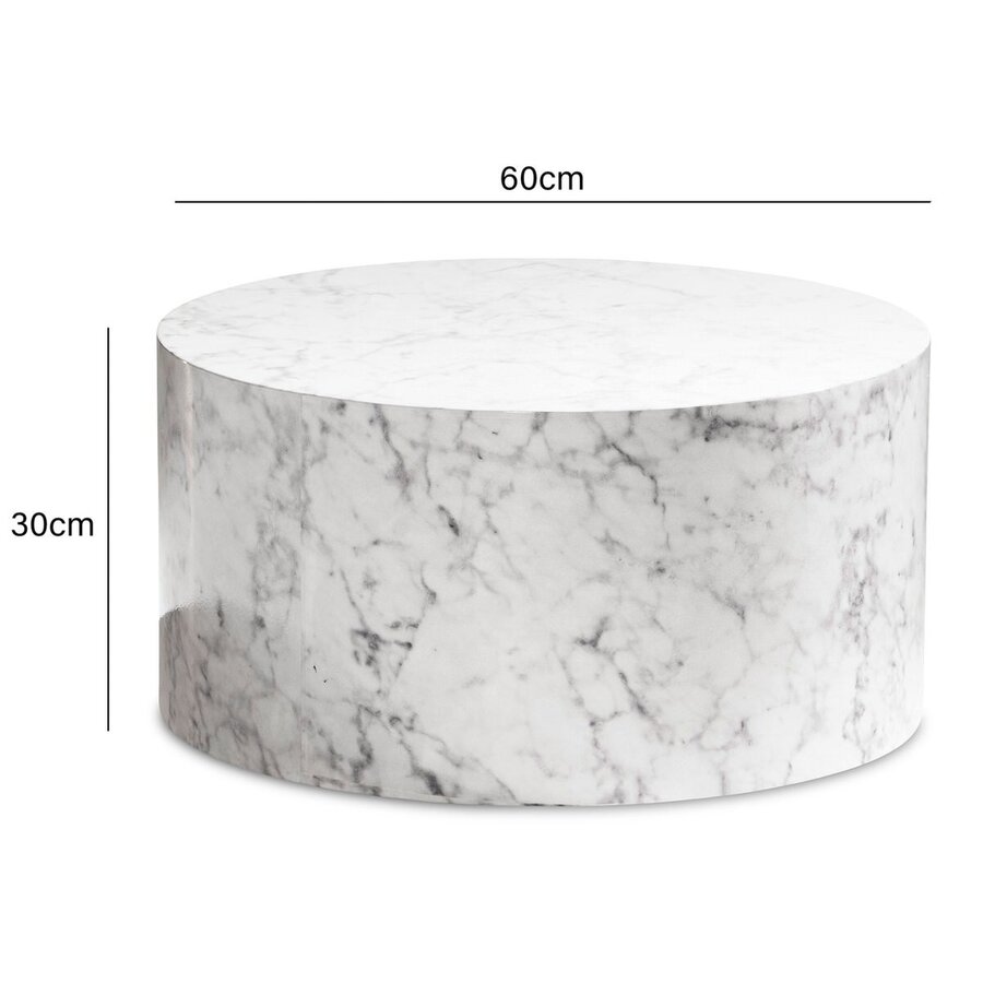 Monobloc HG Wit Salontafel Marmerlook Rond