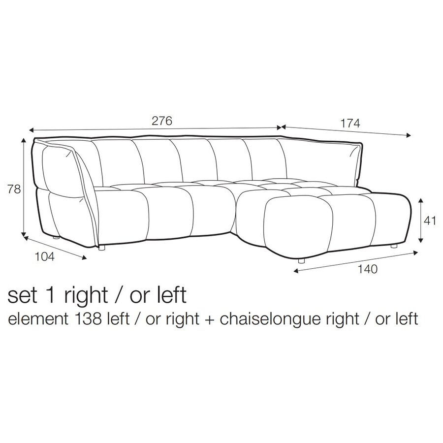 Clyde Lario 2-Zits Bank + Chaise Longue Clyde Lario 2-Zits Bank + Chaise Longue