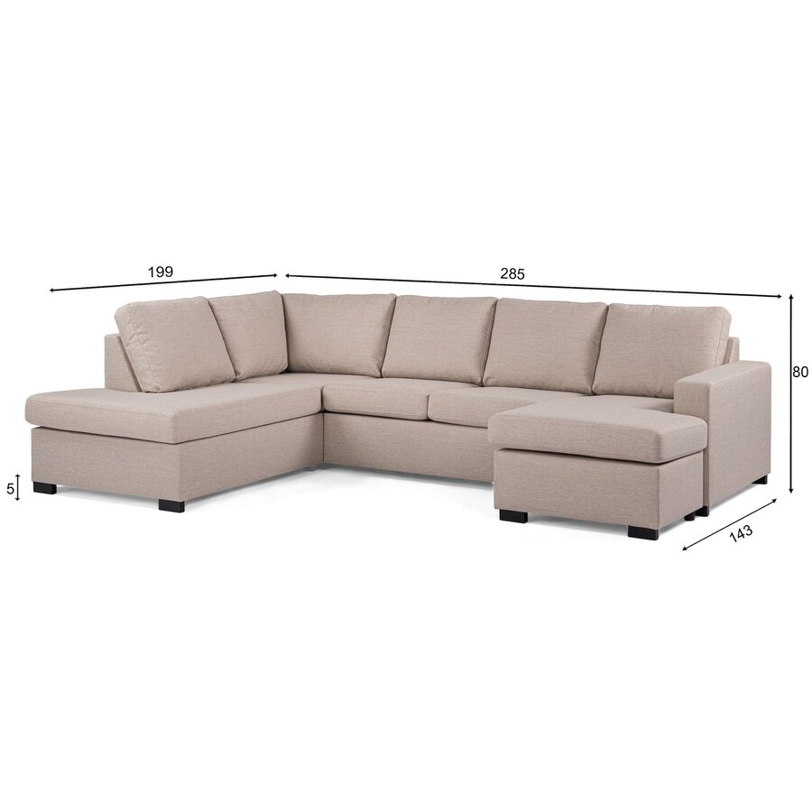 Inari Beige 3-Zits U-Bank Links Inari Beige 3-Zits U-Bank Links