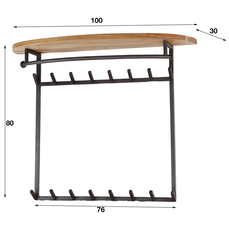 Custom 16 Haken Kapstok Hoog Afgerond