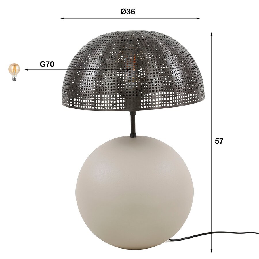Sphere Natural Grijs Tafellamp Large Sphere Natural Grijs Tafellamp Large