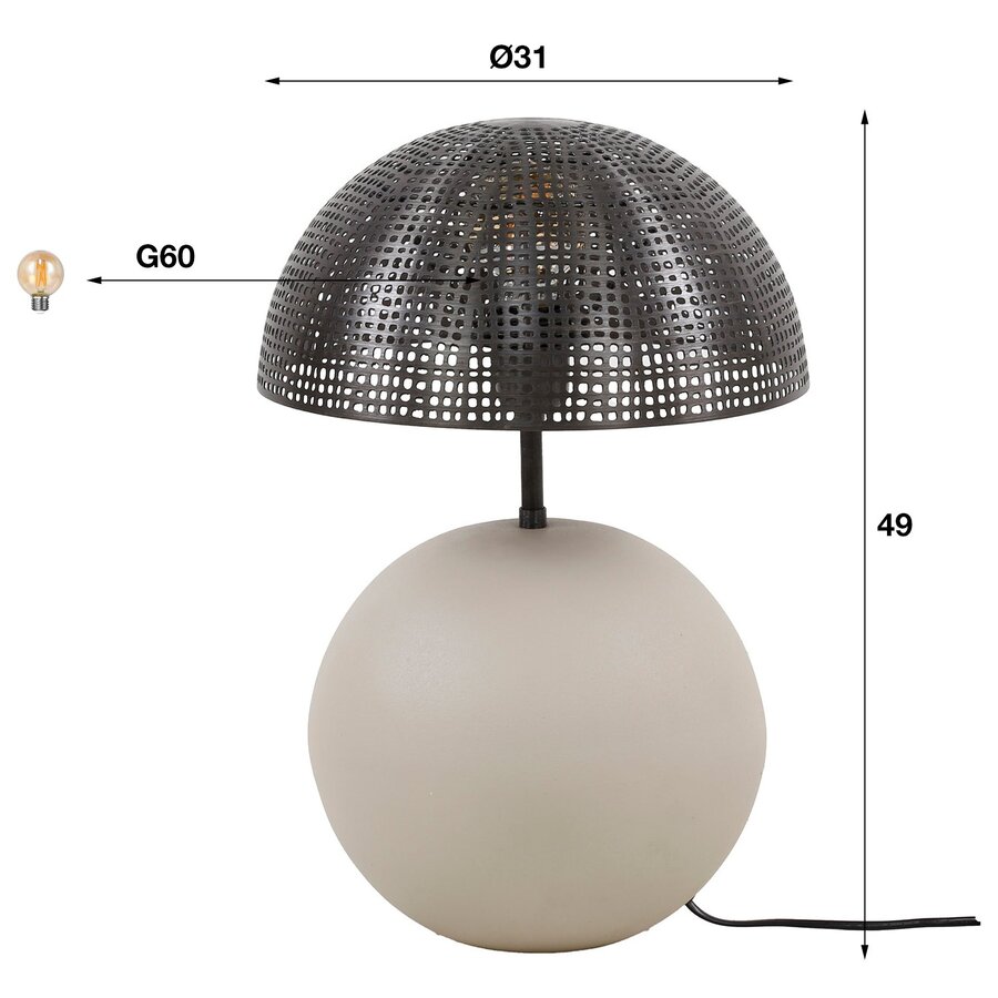 Sphere Natural Grijs Tafellamp Small Sphere Natural Grijs Tafellamp Small