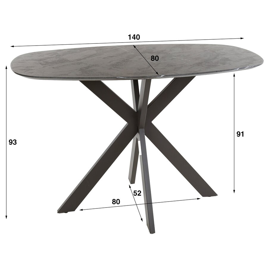 Hermes Deens Ovaal Bartafel 140 cm Kruisframe Hermes Deens Ovaal Bartafel 140 cm Kruisframe