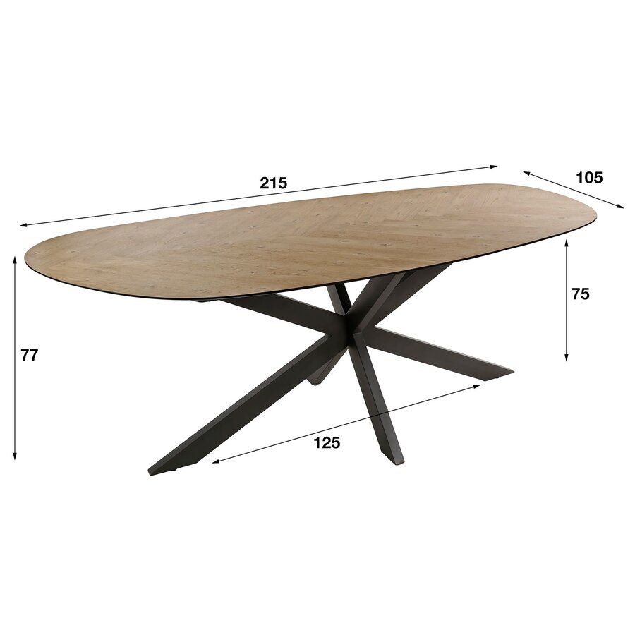 Amazon Organisch Eettafel Teak 215 cm Amazon Organisch Eettafel Teak 215 cm