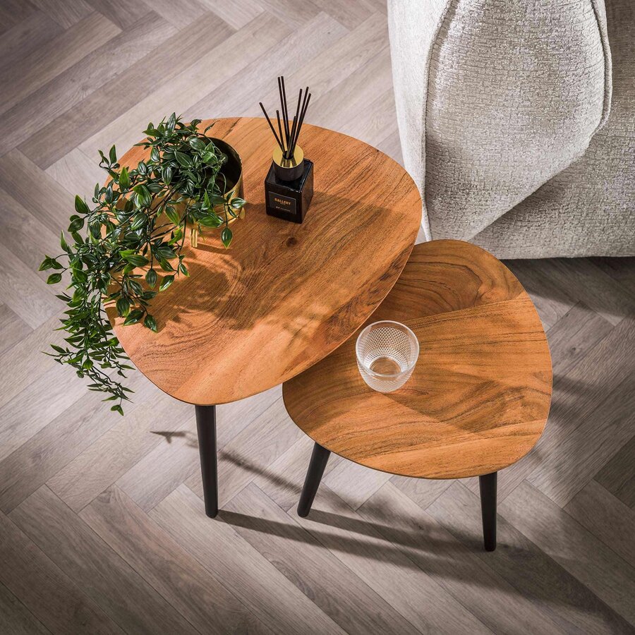 Gallo Organisch Bijzettafel Set Driehoek