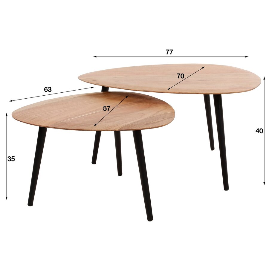 Gallo Organisch Salontafel Set Driehoek Gallo Organisch Salontafel Set Driehoek