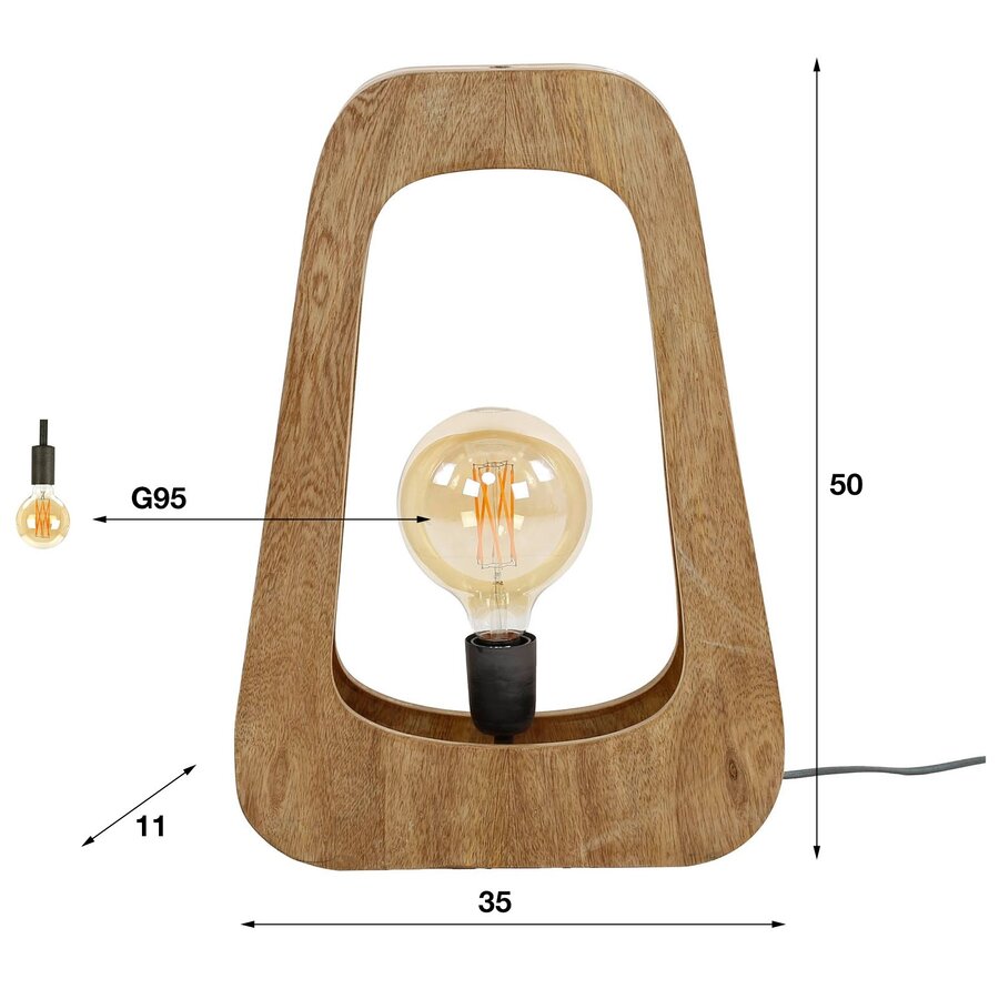 Bray Mango Hout Tafellamp Bray Mango Hout Tafellamp