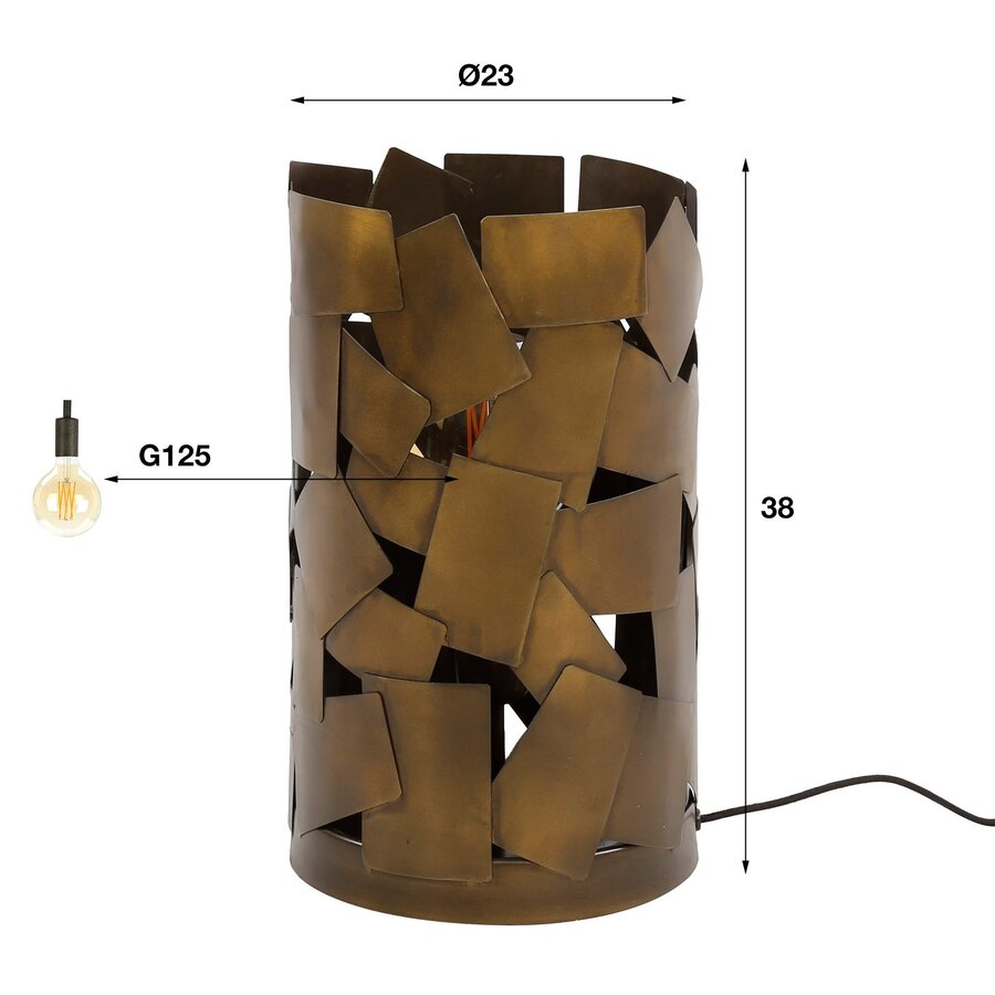 Patch Cylinder Tafellamp Brons