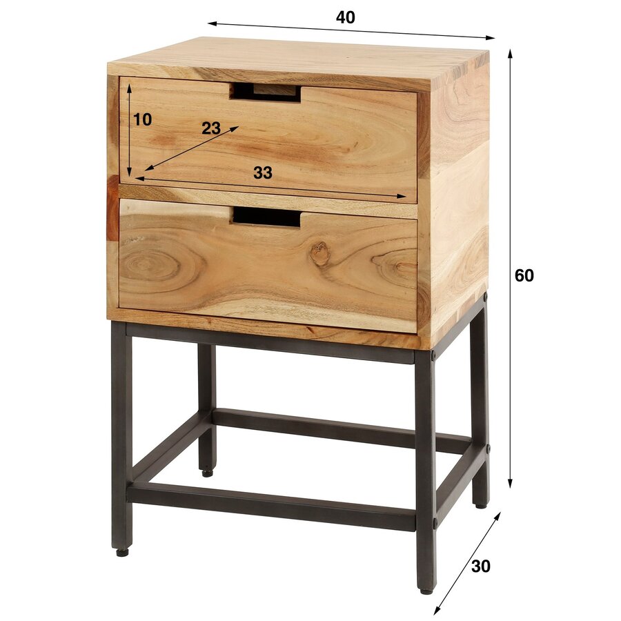 Flat XS Nachtkastje 2-Lades Flat XS Nachtkastje 2-Lades