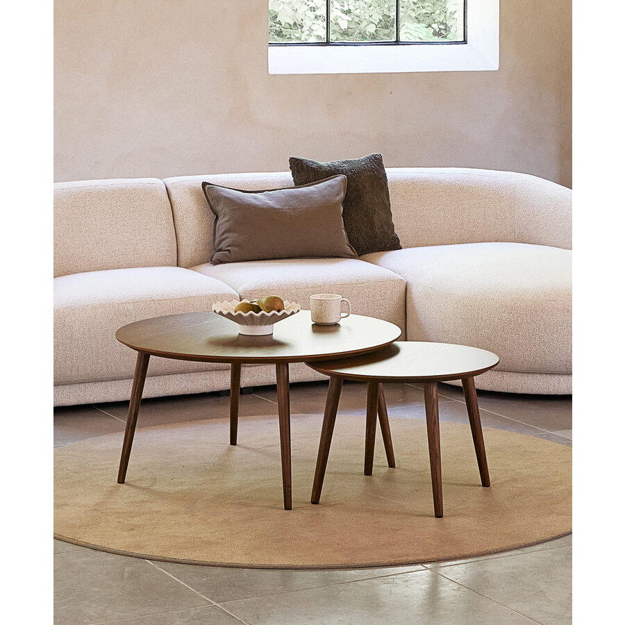 Adda Gerookt Eiken Salontafel Set Rond