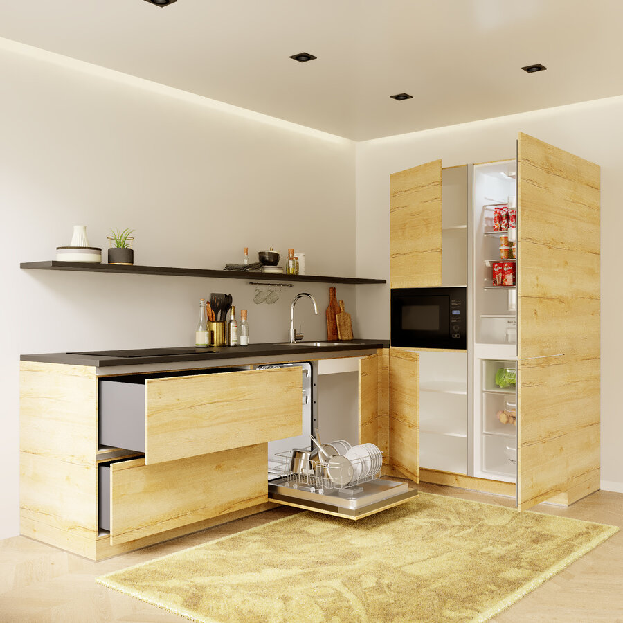 Trendy Basilicum L - Keuken Eiken Goudbruin Trendy Basilicum L - Keuken Eiken Goudbruin