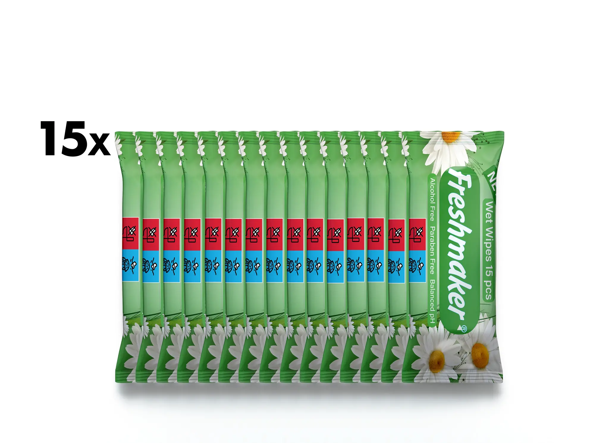 Madeliefje Natte Zakdoekjes Voordeelbundel - 15x15 Stuks | Compact & Verfrissend