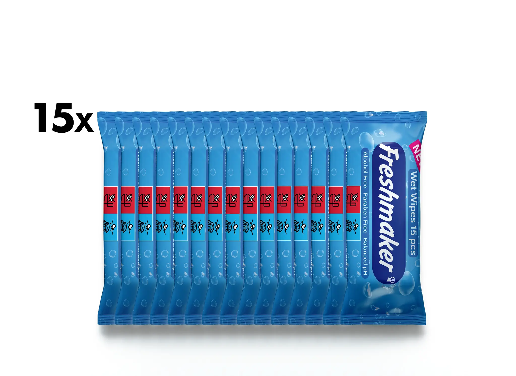 Aqua Natte Zakdoekjes Voordeelbundel - 15x15 Stuks | Compact & Verfrissend