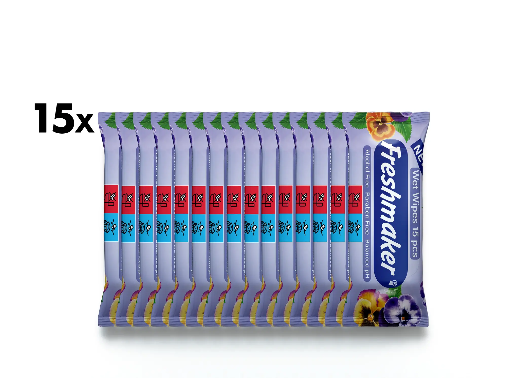 Viola Natte Zakdoekjes Voordeelbundel - 15x15 Stuks | Compact & Verfrissend