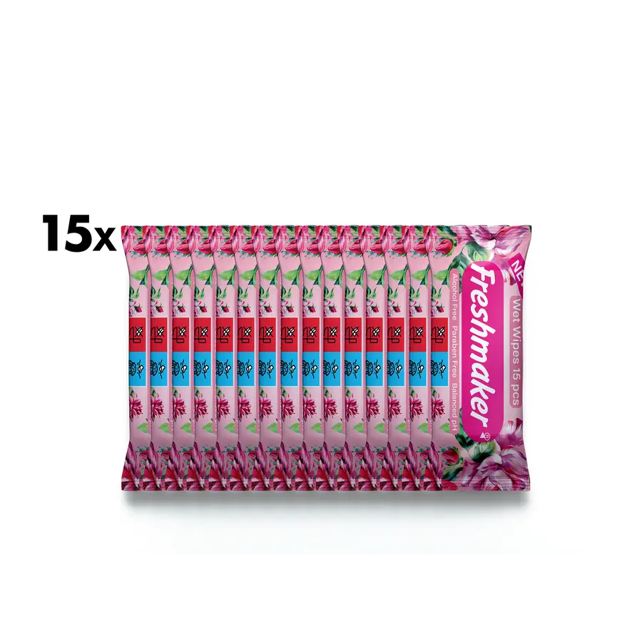 Rose Natte Zakdoekjes Voordeelbundel - 15x15 Stuks | Compact & Verfrissend Rose Natte Zakdoekjes Voordeelbundel - 15x15 Stuks | Compact & Verfrissend