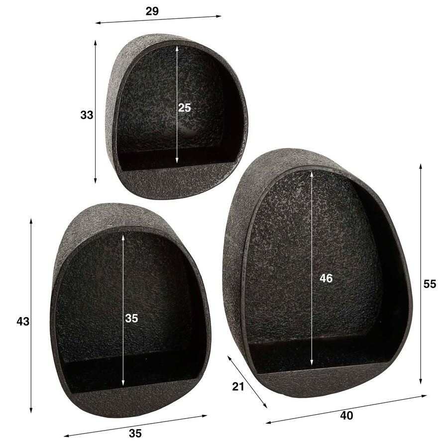 Chezelle Wandschap Set van 3 Druppel Chezelle Wandschap Set van 3 Druppel
