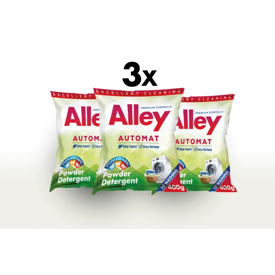 Alley Waspoeder voor Wasmachine - 3 x 400g | Krachtige Reiniging en Stralende Was Alley Waspoeder voor Wasmachine - 3 x 400g | Krachtige Reiniging en Stralende Was