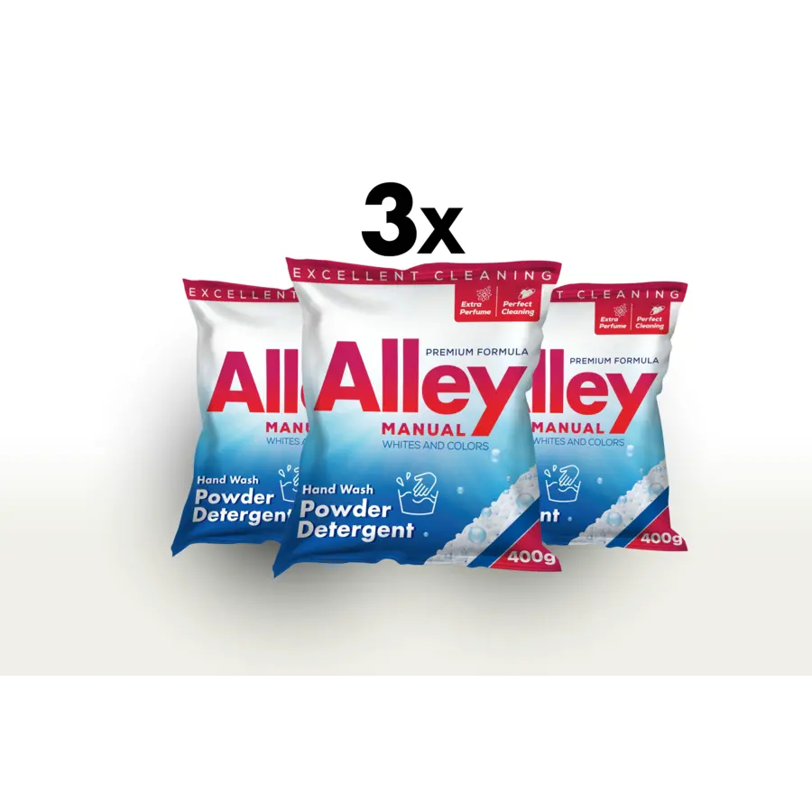 Alley Handwaspoeder - 3 x 400g | Grondige Reiniging en Frisse Geur Alley Handwaspoeder - 3 x 400g | Grondige Reiniging en Frisse Geur