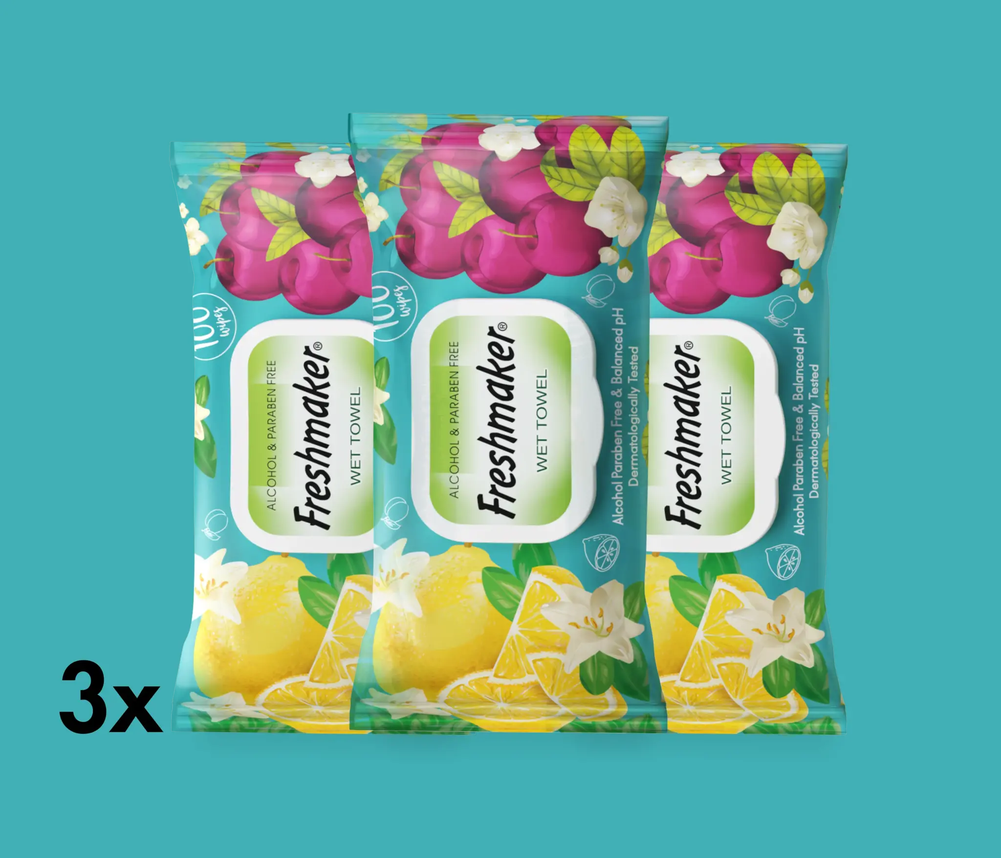 Lime Natte Doekjes Voordeelbundel - 3x100 Stuks | Alcoholvrij, pH-gebalanceerd, Dermatologisch Getest