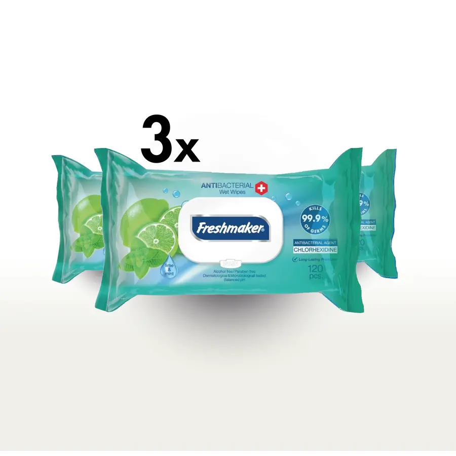 Lime Natte Doekjes Voordeelbundel - 3x120 Stuks | Alcoholvrij, pH-gebalanceerd, Dermatologisch Getest Lime Natte Doekjes Voordeelbundel - 3x120 Stuks | Alcoholvrij, pH-gebalanceerd, Dermatologisch Getest