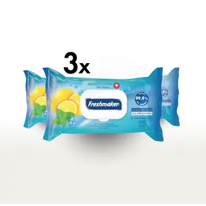 Lemon Natte Doekjes Voordeelbundel - 3x120 Stuks | Alcoholvrij, pH-gebalanceerd, Dermatologisch Getest