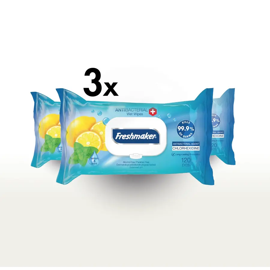Lemon Natte Doekjes Voordeelbundel - 3x120 Stuks | Alcoholvrij, pH-gebalanceerd, Dermatologisch Getest Lemon Natte Doekjes Voordeelbundel - 3x120 Stuks | Alcoholvrij, pH-gebalanceerd, Dermatologisch Getest