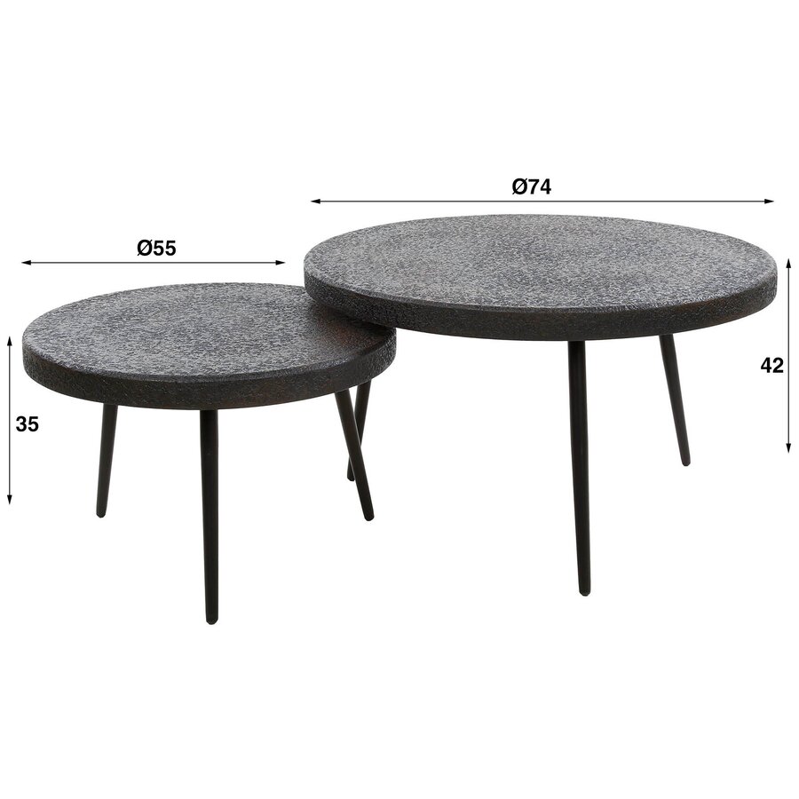 Bulky Ferro Ronde Salontafel Set
