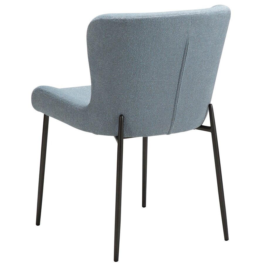 Glam Mistblauw Bouclé Eetkamerstoel Glam Mistblauw Bouclé Eetkamerstoel