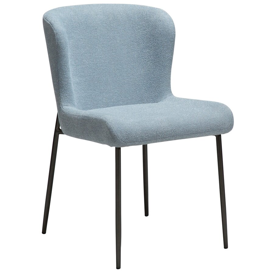 Glam Mistblauw Bouclé Eetkamerstoel Glam Mistblauw Bouclé Eetkamerstoel