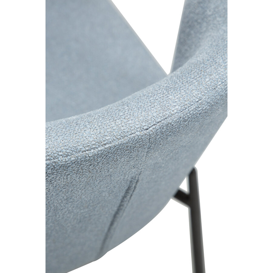 Glam Mistblauw Bouclé Eetkamerstoel Glam Mistblauw Bouclé Eetkamerstoel