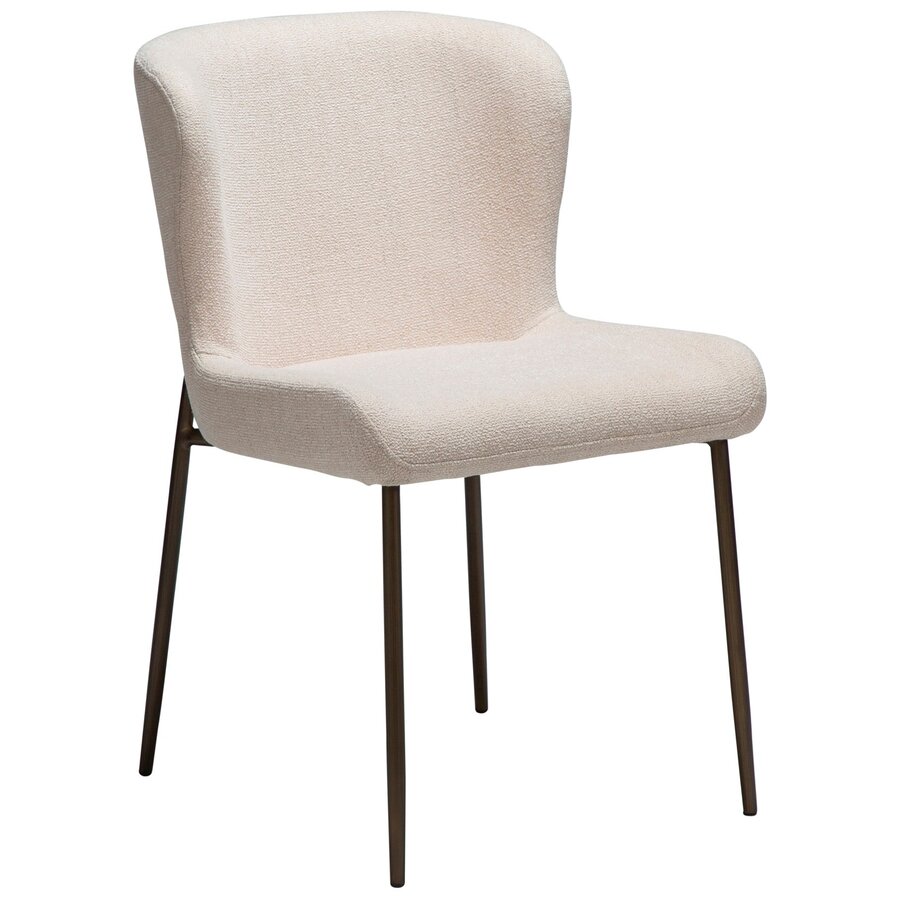 Glam Creools Roze Bouclé Eetkamerstoel