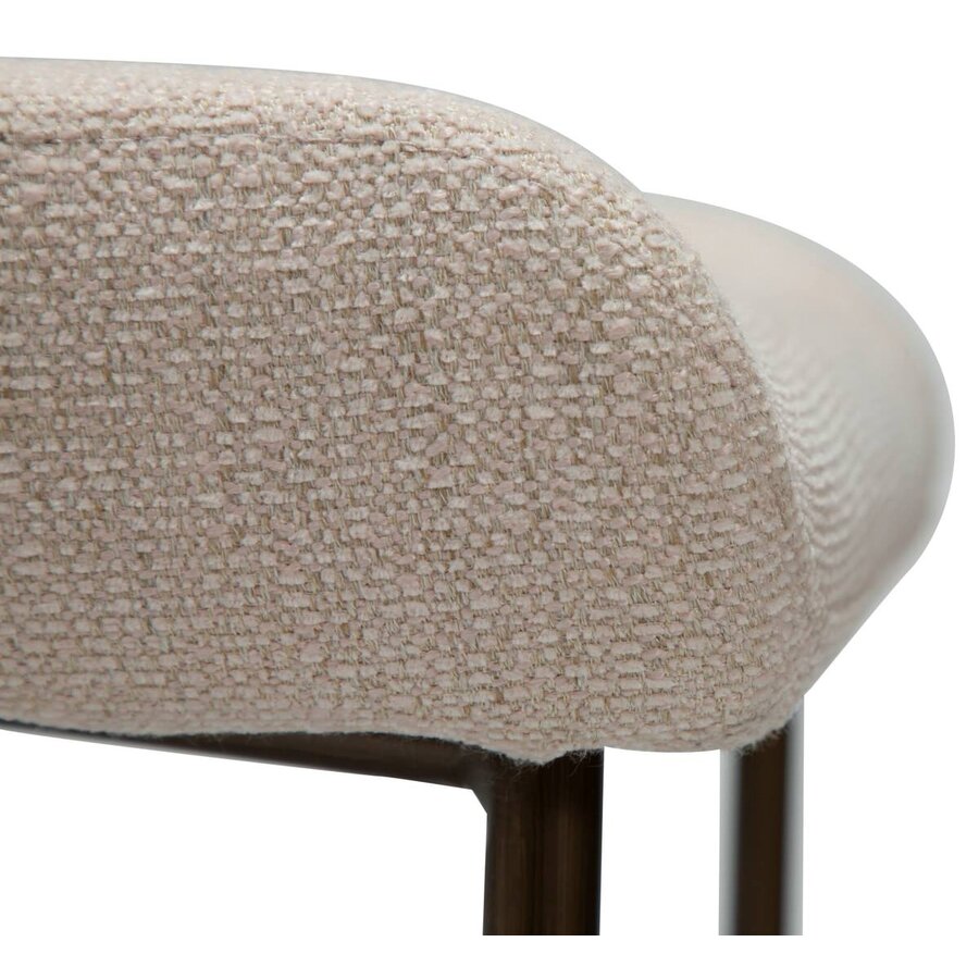 Glam Creools Roze Bouclé Eetkamerstoel