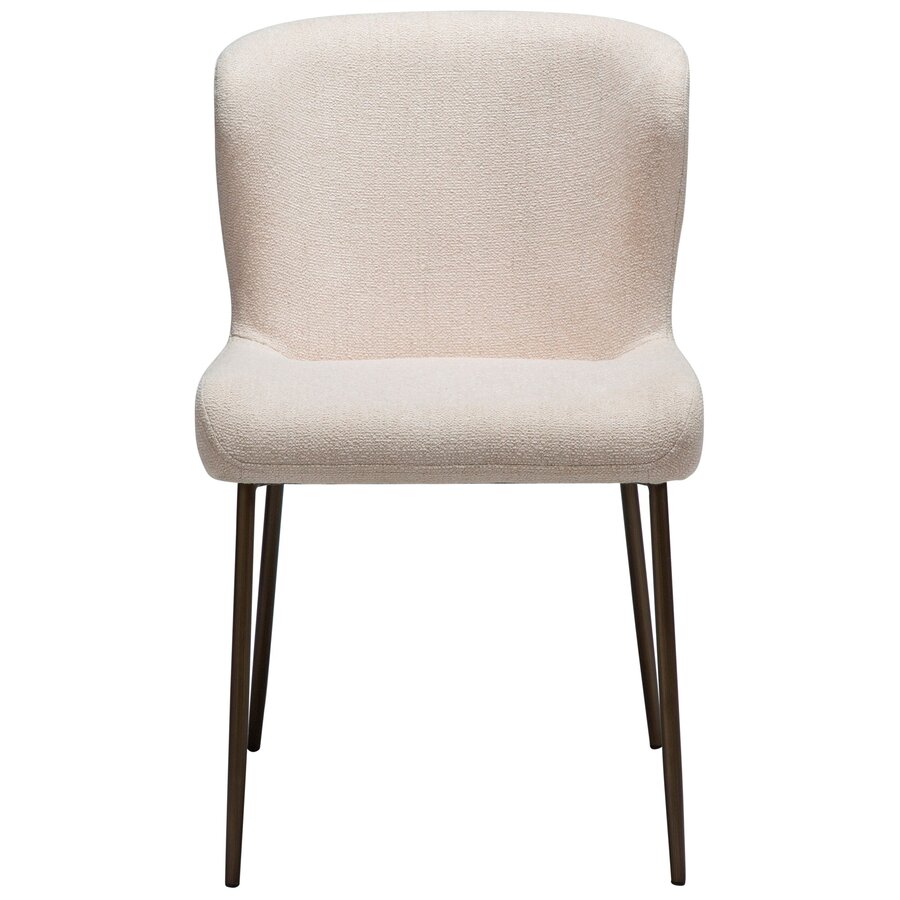 Glam Creools Roze Bouclé Eetkamerstoel