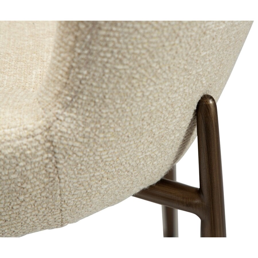 Glam Amandel Bouclé Eetkamerstoel Glam Amandel Bouclé Eetkamerstoel