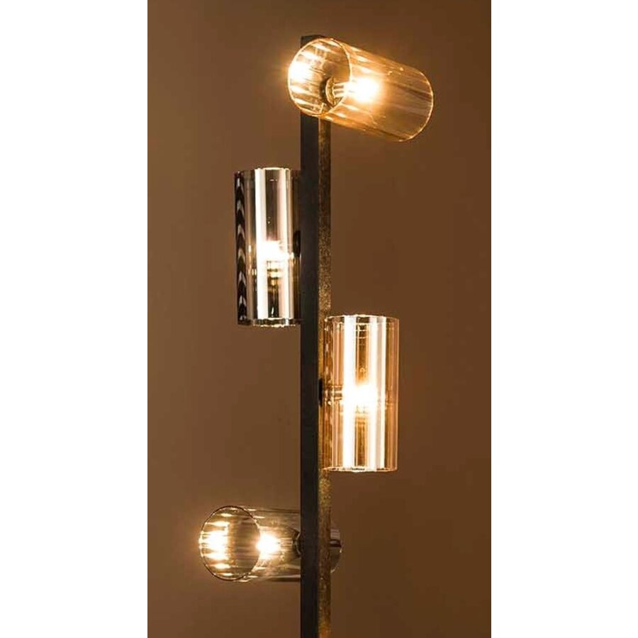 Gloed Glass 8L Vloerlamp Amber/Chroom Gloed Glass 8L Vloerlamp Amber/Chroom