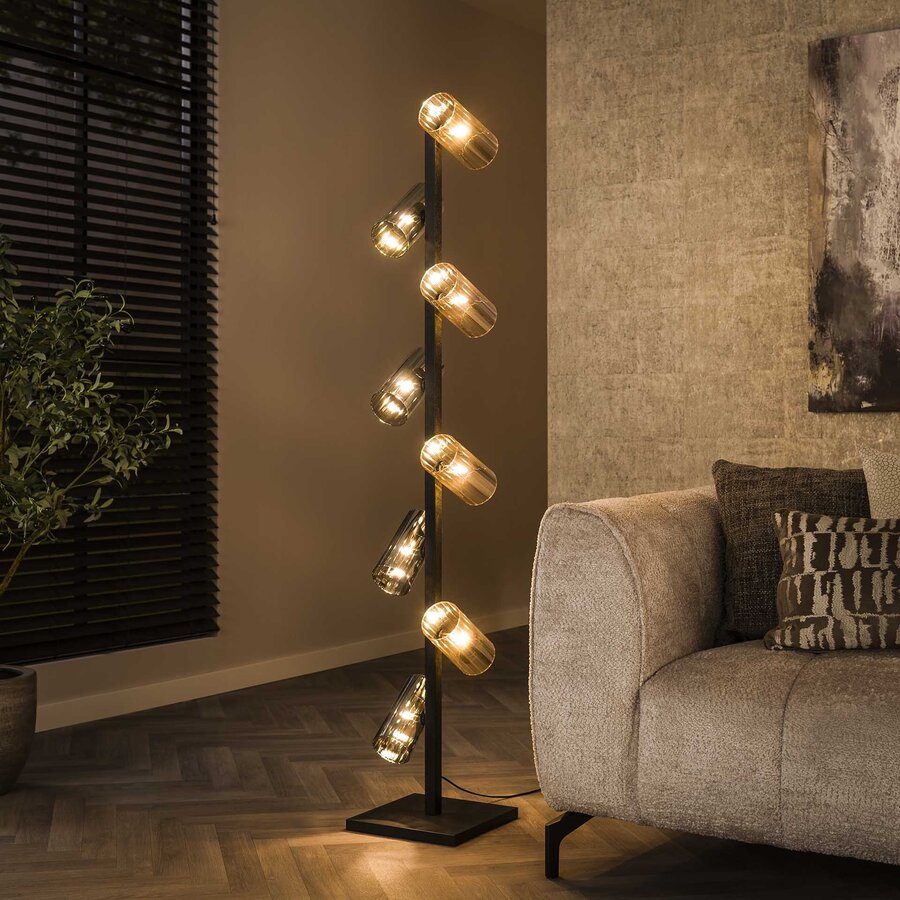 Gloed Glass 8L Vloerlamp Amber/Chroom Gloed Glass 8L Vloerlamp Amber/Chroom