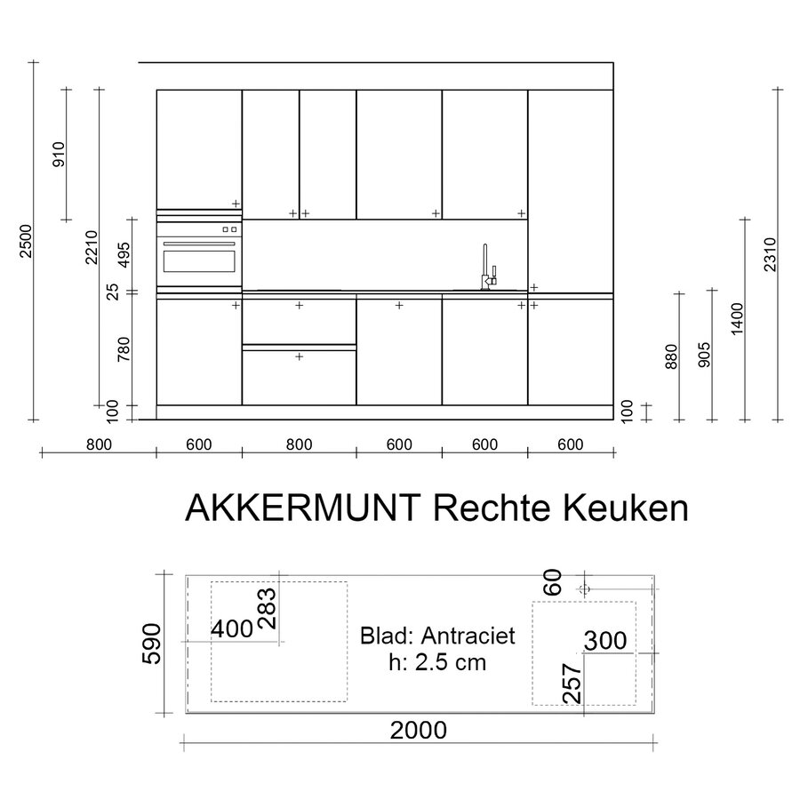 Turin Akkermunt Rechte Keuken Alpine Wit Turin Akkermunt Rechte Keuken Alpine Wit