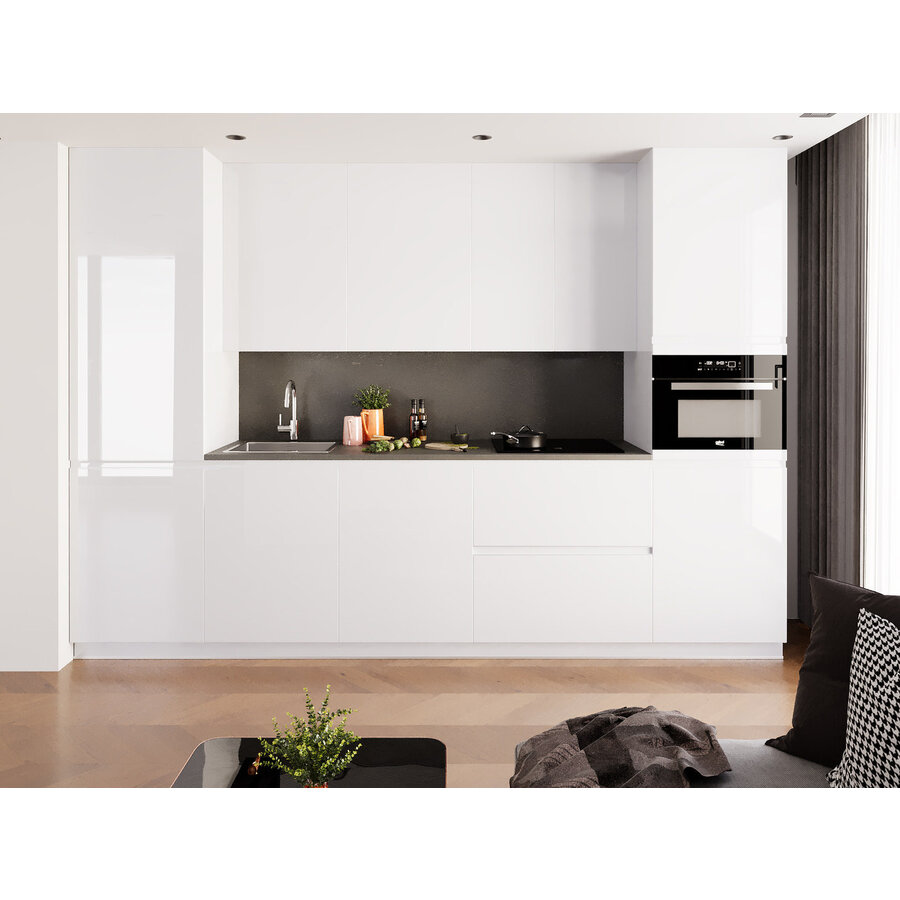 Eco Akkermunt Rechte Keuken Hoogglans Alpine Wit Eco Akkermunt Rechte Keuken Hoogglans Alpine Wit