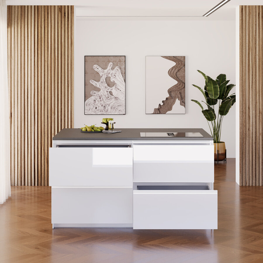 Eco Citrus Eiland Keuken Hoogglans Alpine Wit