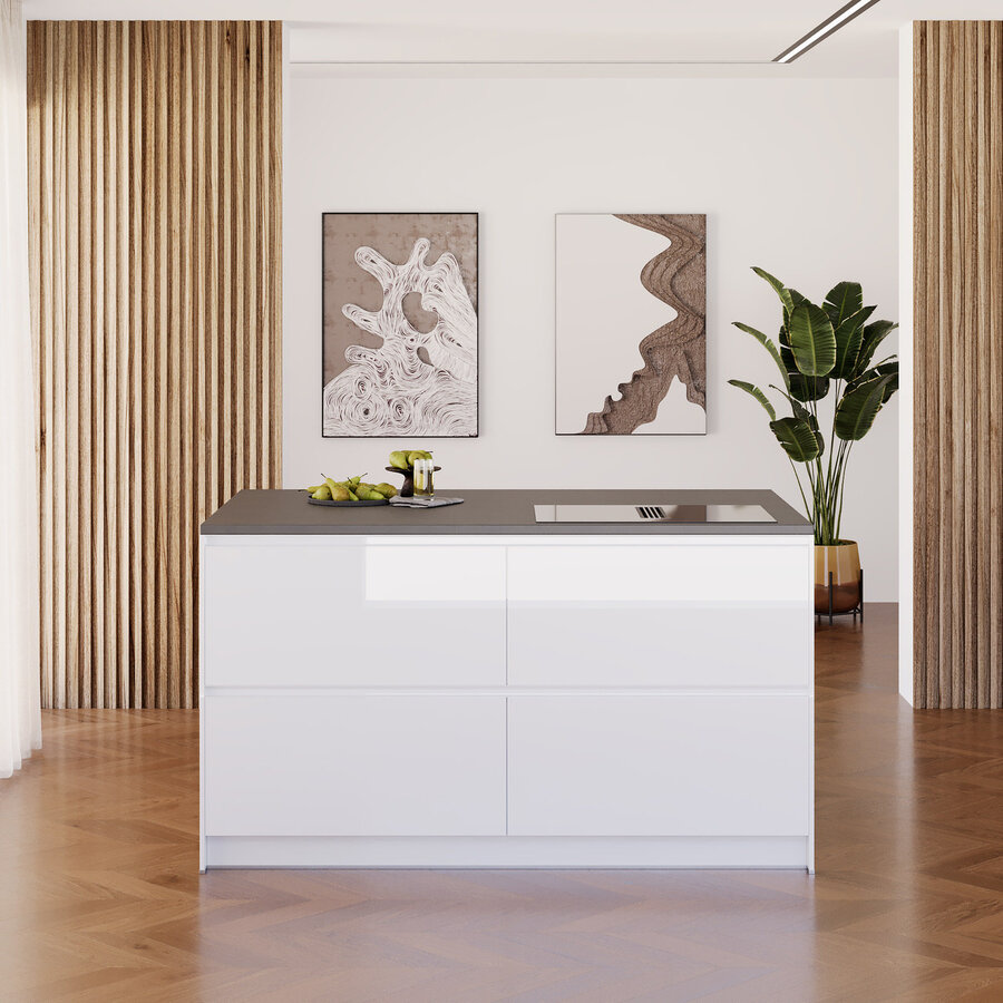 Eco Citrus Eiland Keuken Hoogglans Alpine Wit