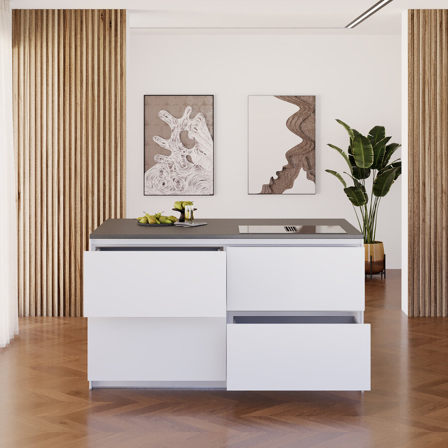 Turin Citrus Eiland Keuken Alpine Wit