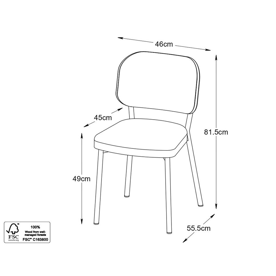 Fowler Donkergrijs Eetkamerstoel Fowler Donkergrijs Eetkamerstoel